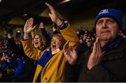 30 March 2019; Leinster supporters celebrate their side's second try during the Heineken Champions Cup Quarter-Final between Leinster and Ulster at the Aviva Stadium in Dublin. Photo by David Fitzgerald/Sportsfile