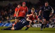 30 March 2019; Wiehahn Herbst of Ulster is tackled by James Tracy, right, and Ed Byrne of Leinster during the Heineken Champions Cup Quarter-Final between Leinster and Ulster at the Aviva Stadium in Dublin. Photo by David Fitzgerald/Sportsfile