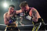 30 March 2019; Allan Phelan, right, and Aiden Metcalfe during their vacant BUI Celtic Super Featherweight title bout at the National Stadium in Dublin. Photo by Seb Daly/Sportsfile