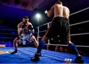 30 March 2019; Cillian Reardon, left, and Istvan Szucs during their middleweight bout at the National Stadium in Dublin. Photo by Seb Daly/Sportsfile