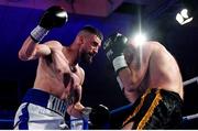 30 March 2019; Cillian Reardon, left, and Istvan Szucs during their middleweight bout at the National Stadium in Dublin. Photo by Seb Daly/Sportsfile