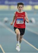 30 March 2019;  Marc O Brien of Dooneen A.C., Co. Limerick, competing in the Boys Under 13 60m event  during Day 1 of the Irish Life Health National Juvenile Indoor Championships at AIT in Athlone, Co Westmeath. Photo by Sam Barnes/Sportsfile