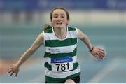 30 March 2019; Grace Rooney of Youghal A.C., Co. Cork, competing in the Girls Under 15 60m  event during Day 1 of the Irish Life Health National Juvenile Indoor Championships at AIT in Athlone, Co Westmeath. Photo by Sam Barnes/Sportsfile