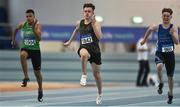 30 March 2019; Oliver Swinney, unattached, competing in the Boys Under 17 60m event  during Day 1 of the Irish Life Health National Juvenile Indoor Championships at AIT in Athlone, Co Westmeath. Photo by Sam Barnes/Sportsfile