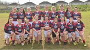 30 March 2019; The Clontarf team before the Leinster Rugby Girls U16 Girls Conference Final match between Clontarf and MU Barnhall at Navan RFC in Navan, Co Meath. Photo by Matt Browne/Sportsfile