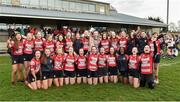 30 March 2019; Mullingar captain Caoimhe Ryan lifts the cup as her team-mates celebrate after the Leinster Rugby Girls U16 Girls Bowl Final match between Mullingar and Westmanstown at Navan RFC in Navan, Co Meath. Photo by Matt Browne/Sportsfile