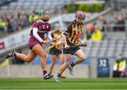 31 March 2019; Anne Dalton of Kilkenny in action against Emma Helebert of Galway during the Littlewoods Ireland Camogie League Division 1 Final match between Kilkenny and Galway at Croke Park in Dublin. Photo by Ray McManus/Sportsfile