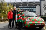 31 March 2019; Mayo supporters, from left, Bernie Broder, Tom Denning, Sophie Kane and Abbie Loftus, from Castlebar, ahead of the Allianz Football League Division 1 Final match between Kerry and Mayo at Croke Park in Dublin. Photo by Ramsey Cardy/Sportsfile