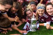 31 March 2019; Galway players, including Lorraine Ryan, centre, celebrate with the cup after the Littlewoods Ireland Camogie League Division 1 Final match between Kilkenny and Galway at Croke Park in Dublin. Photo by Piaras Ó Mídheach/Sportsfile