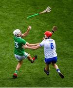 31 March 2019; Aaron Gillane of Limerick in action against Tadhg De Búrca of Waterford during the Allianz Hurling League Division 1 Final match between Limerick and Waterford at Croke Park in Dublin. Photo by Ramsey Cardy/Sportsfile