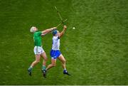 31 March 2019; Michael Walsh of Waterford in action against Cian Lynch of Limerick during the Allianz Hurling League Division 1 Final match between Limerick and Waterford at Croke Park in Dublin. Photo by Ramsey Cardy/Sportsfile