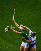 31 March 2019; Aaron Gillane of Limerick in action against Noel Connors of Waterford during the Allianz Hurling League Division 1 Final match between Limerick and Waterford at Croke Park in Dublin. Photo by Ramsey Cardy/Sportsfile