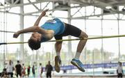 31 March 2019; Darragh Courtney of St. Brendan's A.C. , Co. Kerry, competing in the Boys Under 19 High Jump event during Day 2 of the Irish Life Health National Juvenile Indoor Championships at AIT in Athlone, Co Westmeath. Photo by Sam Barnes/Sportsfile