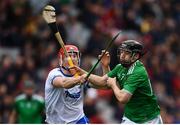 31 March 2019; Graeme Mulcahy of Limerick in action against Tadhg De Búrca of Waterford during the Allianz Hurling League Division 1 Final match between Limerick and Waterford at Croke Park in Dublin. Photo by Stephen McCarthy/Sportsfile