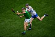 31 March 2019; Peter Casey of Limerick in action against Calum Lyons of Waterford during the Allianz Hurling League Division 1 Final match between Limerick and Waterford at Croke Park in Dublin. Photo by Ramsey Cardy/Sportsfile
