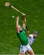 31 March 2019; Cian Lynch of Limerick in action against Jamie Barron of Waterford during the Allianz Hurling League Division 1 Final match between Limerick and Waterford at Croke Park in Dublin. Photo by Ramsey Cardy/Sportsfile