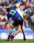 31 March 2019; Shane Ryan of Kerry in action against Kevin McLoughlin of Mayo during the Allianz Football League Division 1 Final match between Kerry and Mayo at Croke Park in Dublin. Photo by Stephen McCarthy/Sportsfile