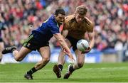 31 March 2019; Tommy Walsh of Kerry in action against Chris Barrett of Mayo during the Allianz Football League Division 1 Final match between Kerry and Mayo at Croke Park in Dublin. Photo by Piaras Ó Mídheach/Sportsfile