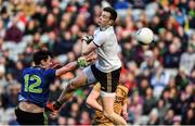 31 March 2019; Diarmuid O'Connor of Mayo scores his side's second goal past Kerry goalkeeper Shane Ryan as Seán O'Shea of Kerry looks on during the Allianz Football League Division 1 Final match between Kerry and Mayo at Croke Park in Dublin. Photo by Piaras Ó Mídheach/Sportsfile