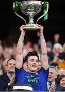 31 March 2019; Diarmuid O'Connor of Mayo lifts the cup following the Allianz Football League Division 1 Final match between Kerry and Mayo at Croke Park in Dublin. Photo by Piaras Ó Mídheach/Sportsfile