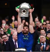 31 March 2019; Aidan O'Shea of Mayo lifts the cup following the Allianz Football League Division 1 Final match between Kerry and Mayo at Croke Park in Dublin. Photo by Stephen McCarthy/Sportsfile