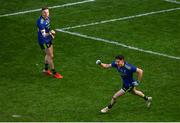 31 March 2019; Ciarán Treacy of Mayo celebrates after scoring his side's third goal with team-mate Evan Regan, left, during the Allianz Football League Division 1 Final match between Kerry and Mayo at Croke Park in Dublin. Photo by Ramsey Cardy/Sportsfile