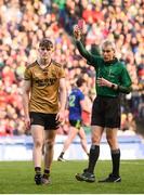 31 March 2019; Diarmuid O'Connor of Kerry receives a red card from referee Fergal Kelly during the Allianz Football League Division 1 Final match between Kerry and Mayo at Croke Park in Dublin. Photo by Stephen McCarthy/Sportsfile