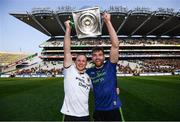 31 March 2019; Rob Hennelly, left, and Aidan O'Shea of Mayo celebrate following the Allianz Football League Division 1 Final match between Kerry and Mayo at Croke Park in Dublin. Photo by Stephen McCarthy/Sportsfile