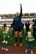 31 March 2019; Andy Moran of Mayo and his children Ollie and Charlotte celebrate following the Allianz Football League Division 1 Final match between Kerry and Mayo at Croke Park in Dublin. Photo by Stephen McCarthy/Sportsfile