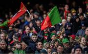 31 March 2019; Mayo supporters, in the Hogan Stand, celebrate after the Allianz Football League Division 1 Final match between Kerry and Mayo at Croke Park in Dublin. Photo by Ray McManus/Sportsfile
