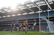 31 March 2019; Mayo goalkeeper Rob Hennelly saves from David Clifford of Kerry during the Allianz Football League Division 1 Final match between Kerry and Mayo at Croke Park in Dublin. Photo by Stephen McCarthy/Sportsfile