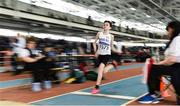 31 March 2019; Sean McCabe of Sligo A.C., Co. Sligo, competing in the Boys Under 14 Long Jump event during Day 2 of the Irish Life Health National Juvenile Indoor Championships at AIT in Athlone, Co Westmeath. Photo by Sam Barnes/Sportsfile