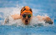 31 March 2019; Alex McLelland-Maher of Kilkenny SC, Co. Kilkenny competes in the Male 100m Butterfly Junior Final during the Irish Long Course Swimming Championships at the National Aquatic Centre in Abbotstown, Dublin. Photo by Harry Murphy/Sportsfile