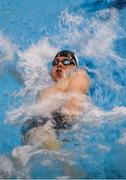 31 March 2019; David Doorlu of Galway SC, Co. Galway, competes in the Male 200m Backstroke Junior Final  during the Irish Long Course Swimming Championships at the National Aquatic Centre in Abbotstown, Dublin. Photo by Harry Murphy/Sportsfile