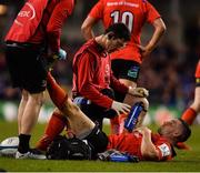 30 March 2019; John Cooney of Ulster receives medical attention during the Heineken Champions Cup Quarter-Final between Leinster and Ulster at the Aviva Stadium in Dublin. Photo by David Fitzgerald/Sportsfile