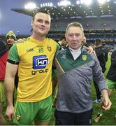 30 March 2019; Neil McGee of Donegal with the team doctor Dr Kevin Moran after the Allianz Football League Division 2 Final match between Meath and Donegal at Croke Park in Dublin. Photo by Ray McManus/Sportsfile