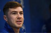 1 April 2019; Luke McGrath speaking during a Leinster Rugby press conference at Leinster Rugby Headquarters in UCD, Dublin. Photo by David Fitzgerald/Sportsfile