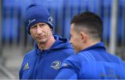 1 April 2019; Head coach Leo Cullen, left, with Noel Reid during Leinster squad training at Energia Park in Donnybrook, Dublin. Photo by David Fitzgerald/Sportsfile