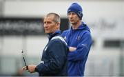 1 April 2019; Head coach Leo Cullen, right, and Senior coach Stuart Lancaster during Leinster squad training at Energia Park in Donnybrook, Dublin. Photo by David Fitzgerald/Sportsfile