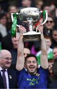 31 March 2019; David Drake of Mayo lifts the cup after the Allianz Football League Division 1 Final match between Kerry and Mayo at Croke Park in Dublin. Photo by Ray McManus/Sportsfile