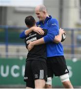 1 April 2019; Devin Toner, right, and Robbie Henshaw during Leinster squad training at Energia Park in Donnybrook, Dublin. Photo by David Fitzgerald/Sportsfile