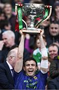 31 March 2019; Jason Doherty of Mayo lifts the cup after the Allianz Football League Division 1 Final match between Kerry and Mayo at Croke Park in Dublin. Photo by Ray McManus/Sportsfile