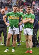 30 March 2019; Domhnaill Flynn, left, and Shane Quinn  of Leitrim after the Allianz Football League Division 4 Final between Derry and Leitrim at Croke Park in Dublin. Photo by Ray McManus/Sportsfile