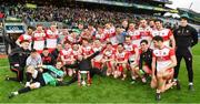 30 March 2019; The Derry squad celebrate with the cup after the Allianz Football League Division 4 Final between Derry and Leitrim at Croke Park in Dublin. Photo by Ray McManus/Sportsfile
