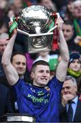 31 March 2019; Conor Diskin of Mayo lifts the cup after the Allianz Football League Division 1 Final match between Kerry and Mayo at Croke Park in Dublin. Photo by Ray McManus/Sportsfile