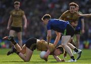 31 March 2019; Seán O'Shea of Kerry is tackled by Patrick Durcan of Mayo during the Allianz Football League Division 1 Final match between Kerry and Mayo at Croke Park in Dublin. Photo by Ray McManus/Sportsfile
