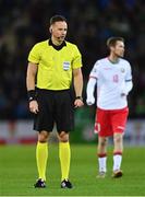 24 March 2019; Referee Pawel Raczkowski during the UEFA EURO2020 Qualifier Group C match between Northern Ireland and Belarus at the National Football Stadium in Windsor Park, Belfast. Photo by Ramsey Cardy/Sportsfile