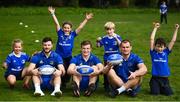 3 April 2019; The Bank of Ireland Leinster Rugby Summer Camps and new inclusion camps were launched by Leinster Rugby stars Josh Van Der Flier, Rhys Ruddock and Robbie Henshaw along with school kids, from left, Kate Gunne, age 9, Molly Kearney, age 8, Vincent Hoolahan, age 10 and Andrew Quinlan, age 9, at a pop up training session in St. Mary’s National School, Ranelagh. The camps will run in 27 different venues across the province throughout July and August. Visit www.leinsterrugby.ie/camps for more information. Photo by David Fitzgerald/Sportsfile