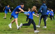 3 April 2019; The Bank of Ireland Leinster Rugby Summer Camps and new inclusion camps were launched by Leinster Rugby stars Josh Van Der Flier, Rhys Ruddock, Robbie Henshaw and mascot Leo the Lion at a pop up training session in St. Mary’s National School, Ranelagh. The camps will run in 27 different venues across the province throughout July and August. Visit www.leinsterrugby.ie/camps for more information. Photo by David Fitzgerald/Sportsfile