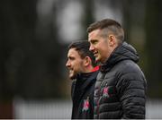 5 April 2019; Patrick McEleney of Dundalk, right, prior to the SSE Airtricity League Premier Division match between St Patrick's Athletic and Dundalk at Richmond Park in Dublin. Photo by Seb Daly/Sportsfile